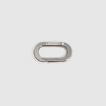 A silver metal carabiner clip with the brand name "Lockset" engraved on the top loop, centered on a light gray background.