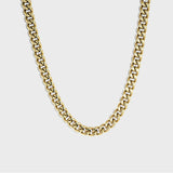 Thick gold cuban chain on white background