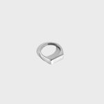 Silver ring on white background