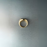 Gold ring on a textured gray background